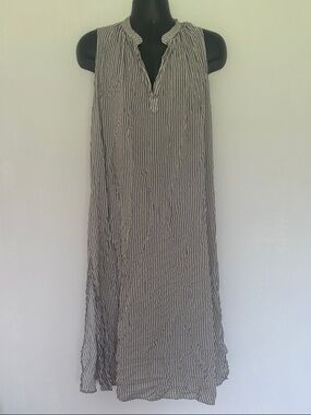 Eberjey Blue and White Striped Maxi Dress